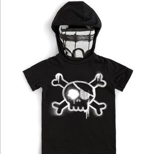 nununu sprayed skull ninja mask shirt 3/4Y